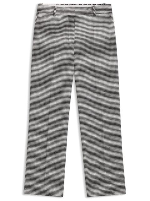 HOUNDSTOOTH STRAIGHT-LEG TROUSERS IN STRETCH FABRIC