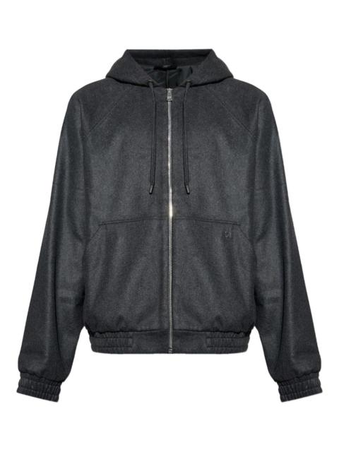 zip-up cashmere hoodie