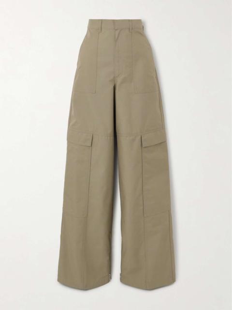 Cotton-blend twill straight-leg cargo pants
