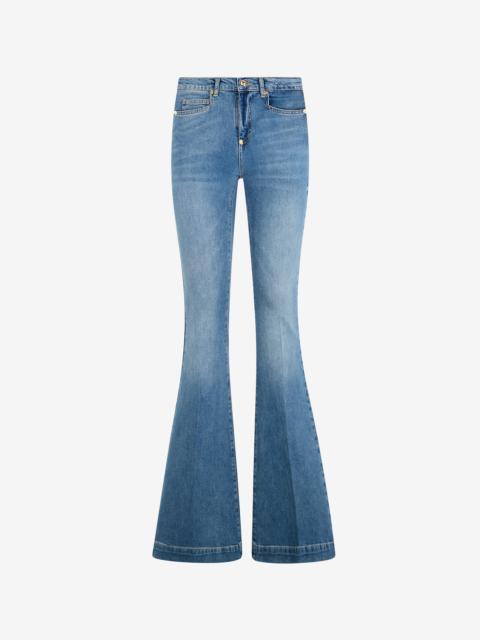 Blue Flared Jeans with Monogram RC