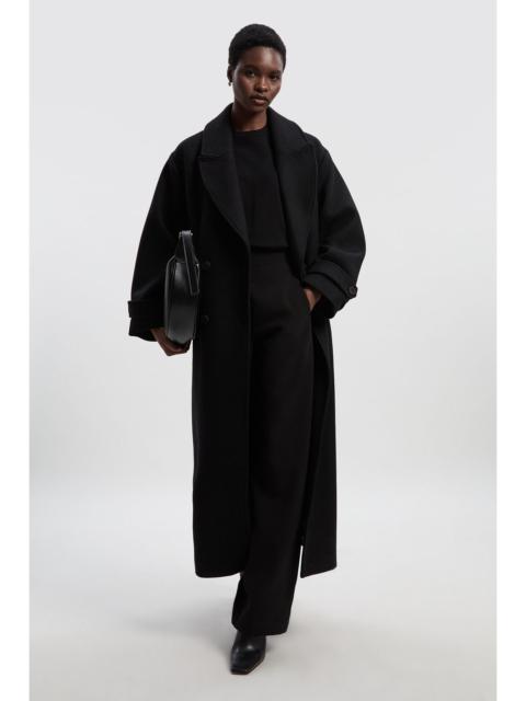 Wool Oversized Double Breasted Tailored Midi Coat