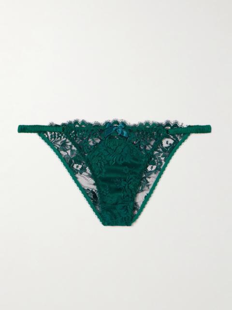 Solanna Silk-blend Satin-trimmed Lace Briefs