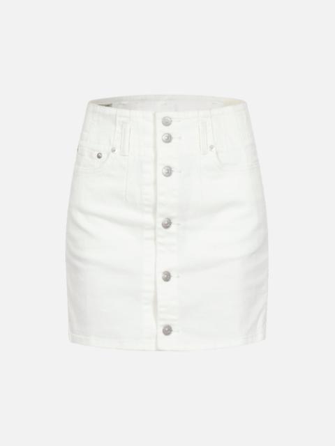 SEAGULL EMBROIDERY FUCHSIA DENIM SKIRT