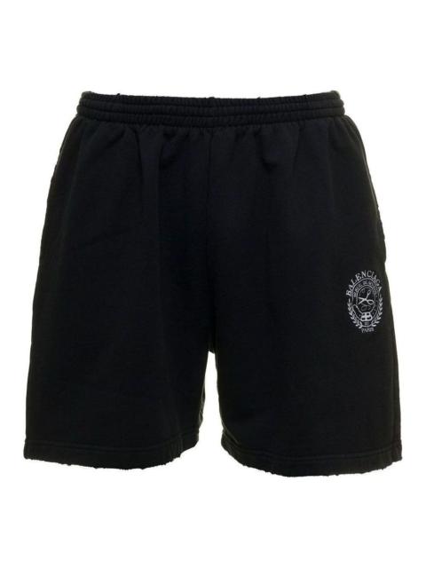 Balenciaga Logo Brushed Sweat Shorts 'Washed Black' 676137TMVA39034