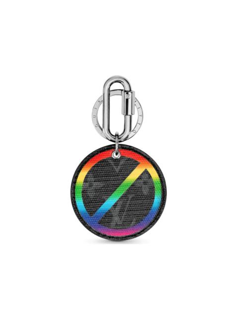 Louis Vuitton Round Illustre Bag Charm and Key Holder Metallic Monogram Eclipse Rainbow