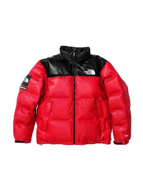 Supreme The North Face Leather Nuptse Jacket Red