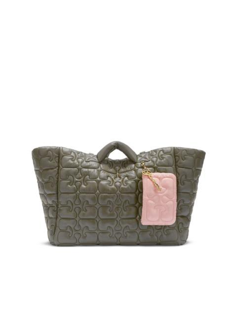 logo-quilted tote bag