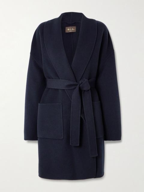 Jed belted cashmere coat Navy