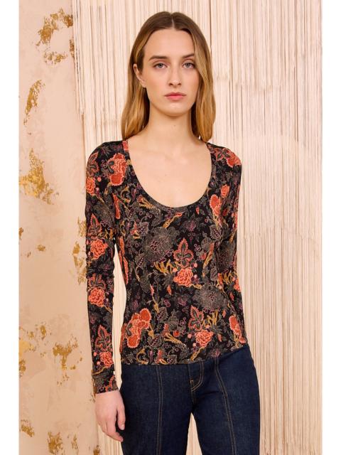 Aris Jersey Long Sleeve U–Neck Top