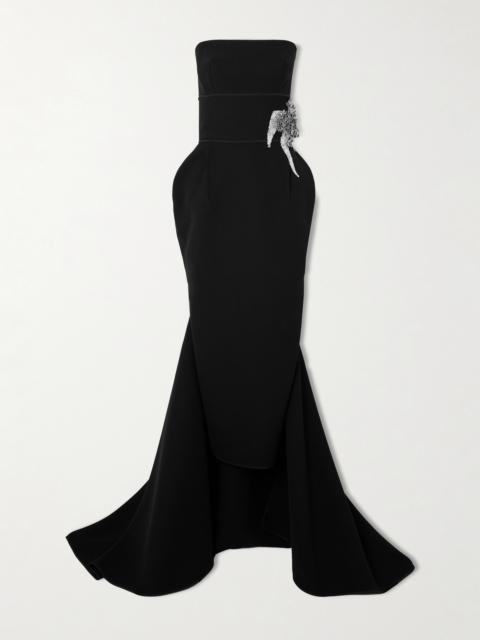 Residence Strapless Embellished Crepe Gown