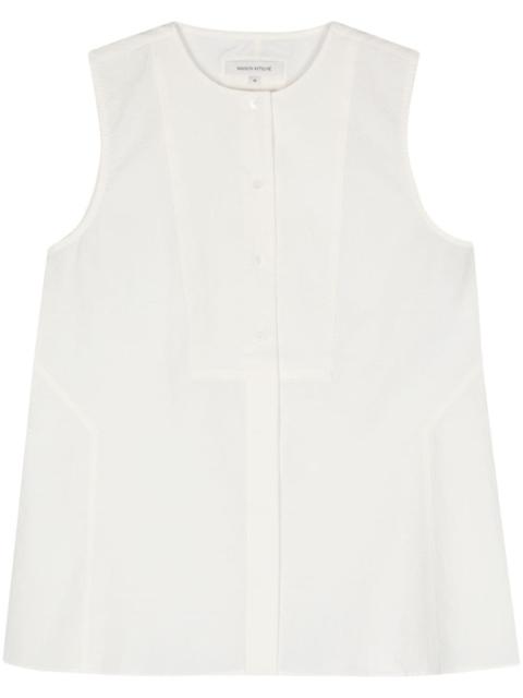 crinkled sleeveless shirt