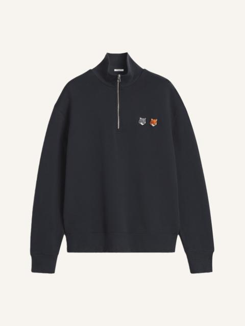 DOUBLE FOX HEAD HALF ZIP COMFORT SWEATSHIRT