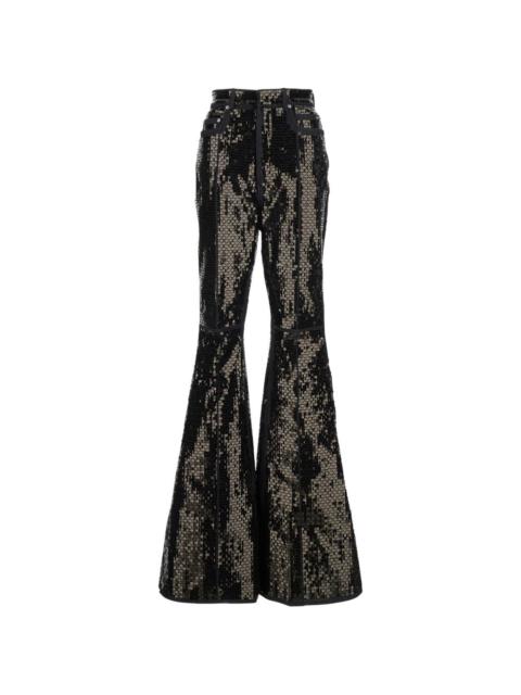 Bolan sequinned flared jeans