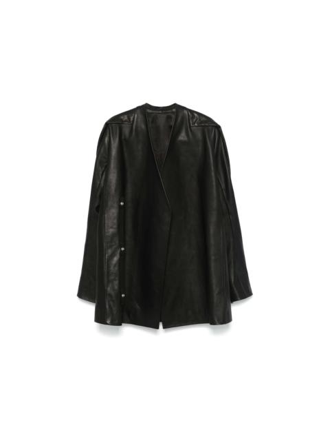 Rick Owens Leather Officer Jacket Black