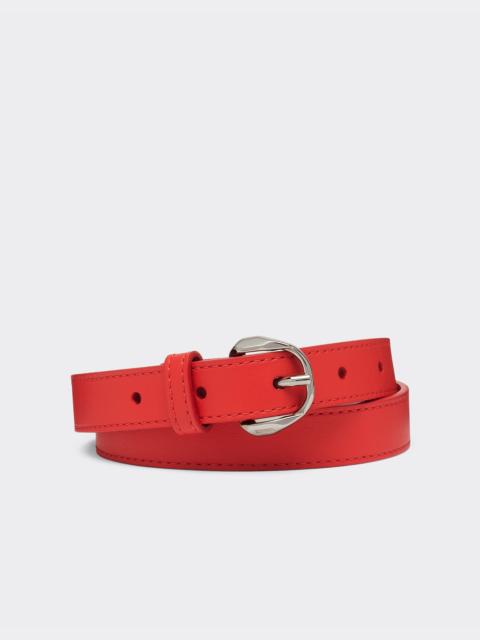Thin leather belt with Prancing Horse detail