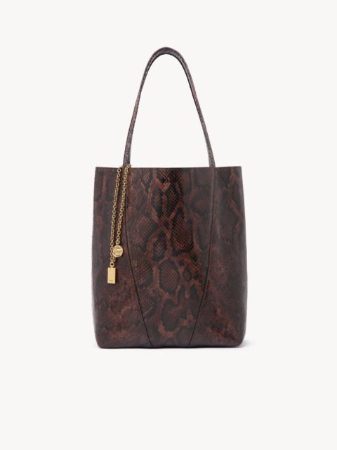 CHLOÉ SPIN TOTE BAG IN PYTHON-EFFECT LEATHER