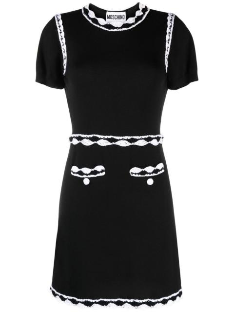 lace-trim knitted dress