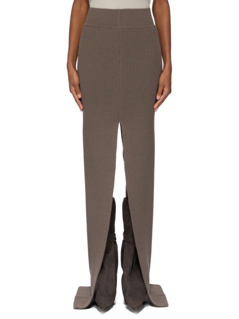 ribbed slit skirt