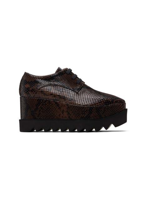 Brown Limited-Edition Elyse Snake Platform Derbys