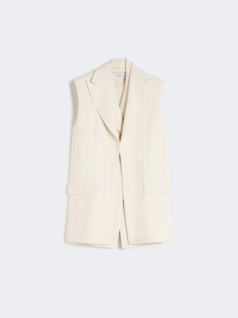 Sleeveless stretch viscose two-piece blazer - IVORY