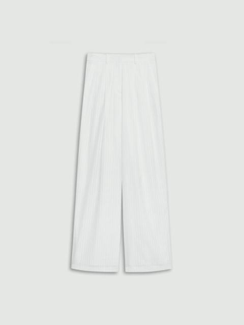 Double Pleat Pant in Linear Cotton