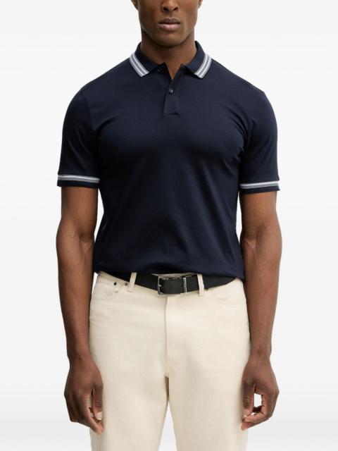 striped-trim polo shirt