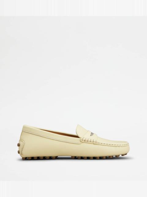 GOMMINO DRIVING SHOES IN LEATHER - YELLOW