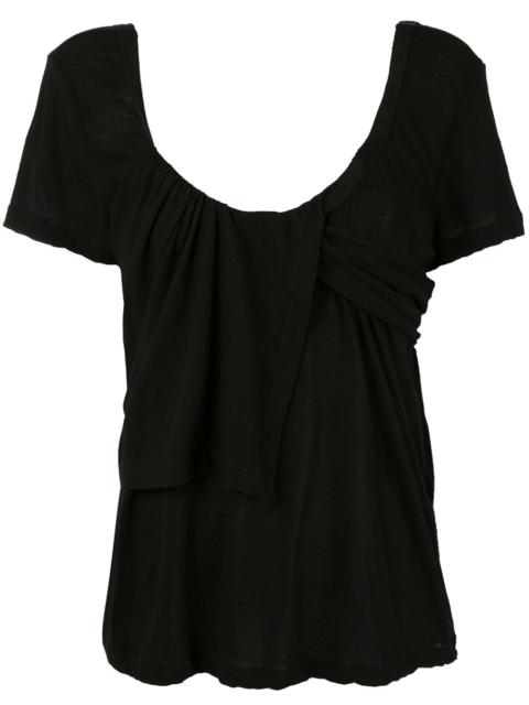 panelled scoop neck T-shirt