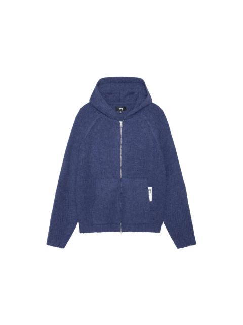 Stussy Chunky Knit Zip Hoodie Blue