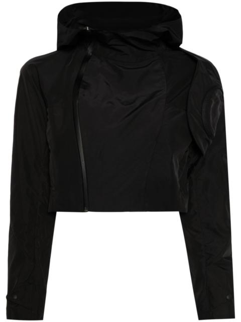 hooded cropped shell jacket