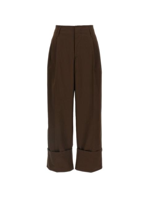 Diana belt-loop turn-up trousers