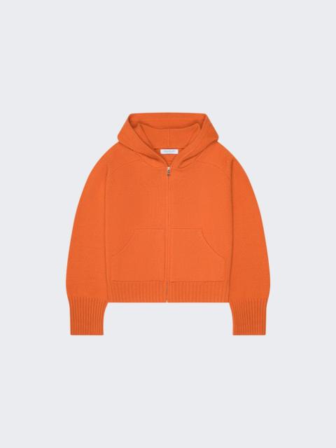 Cashmere Zip Up Hoodie Orange