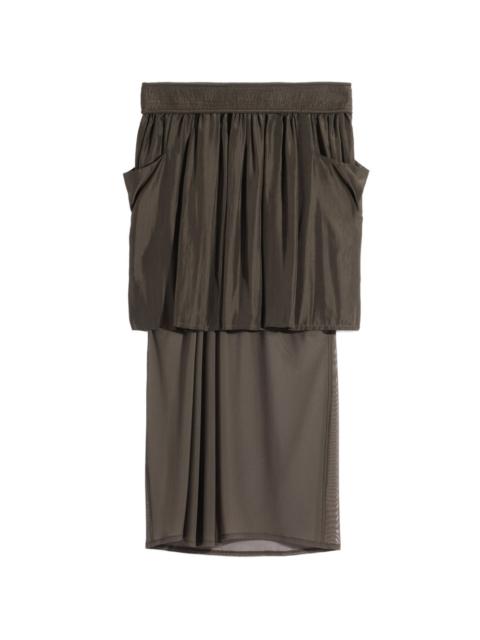 pockets draped asymmetric skirt