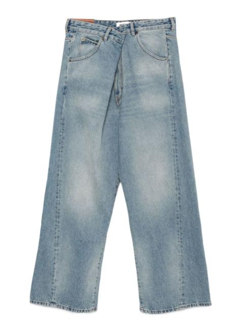 cross-waist jeans