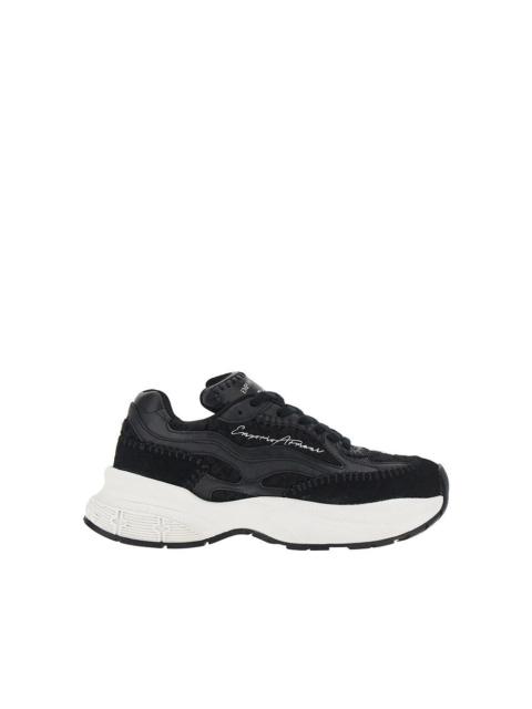 KNITTED SNEAKERS WITH FAUX LEATHER DETAILS