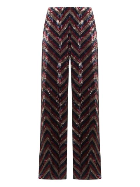 chevron-pattern trousers