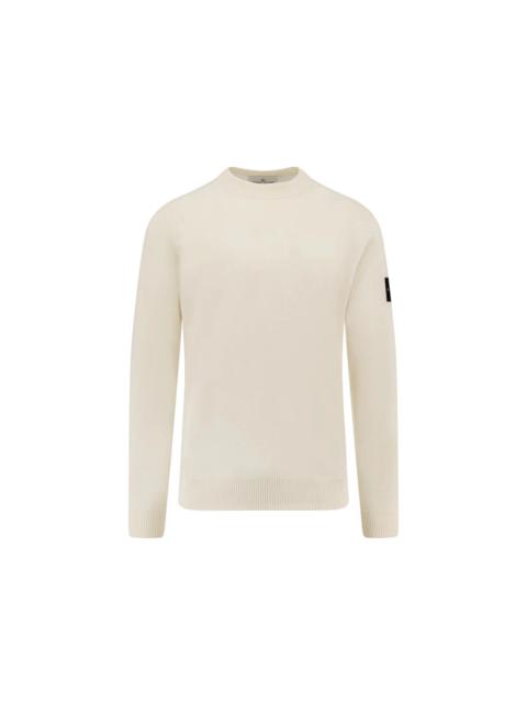 Stone Island Certified Virgin Wool Knit Sweater Beige