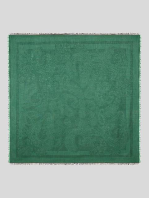 WOOL-BLEND JACQUARD SHAWL WITH PAISLEY MOTIF