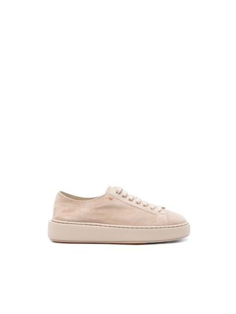 lace-fatening suede sneakers