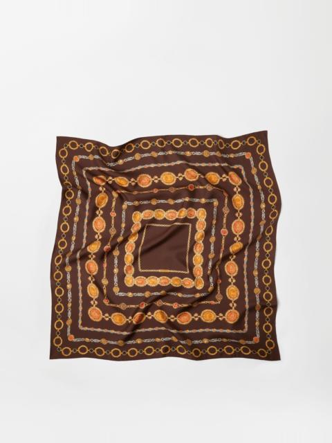 Printed Silk Twill Scarf 90 cm