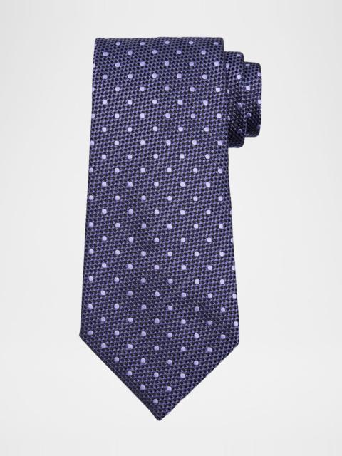 Men's Contrast Dot Silk Tie