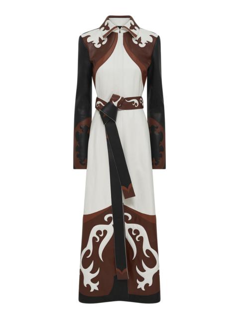 Jemme Western Trench Coat in Multi Nappa Leather