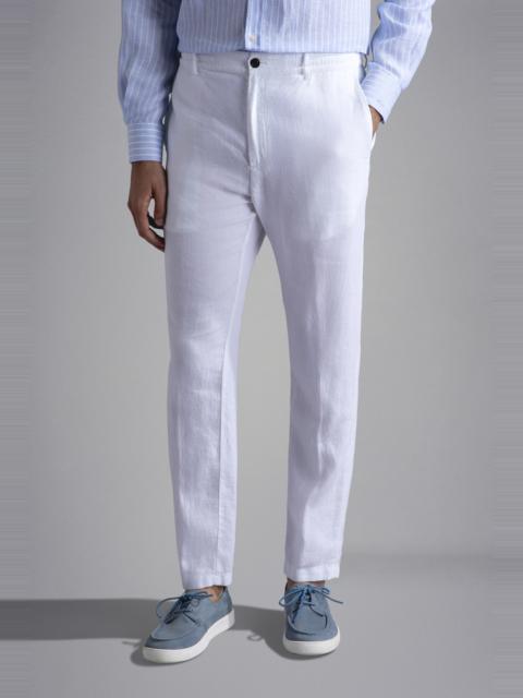 LINEN CHINO TROUSERS