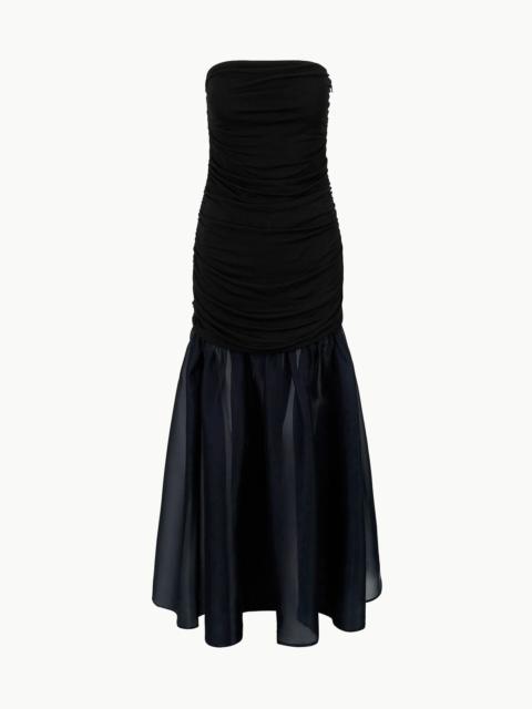 STAUD LIYA DRESS BLACK NAVY
