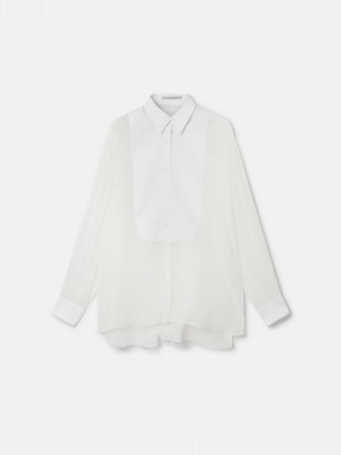 S-Wave Silk Chiffon Tuxedo Shirt