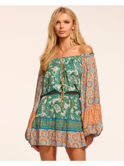 Claudine Smocked Off-The-Shoulder Mini Dress