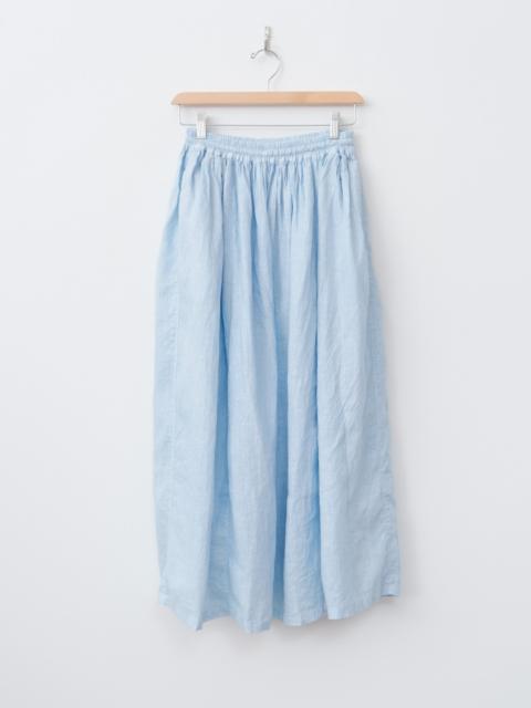 Natural Hand Dye Indigo Linen Skirt - Light Indigo