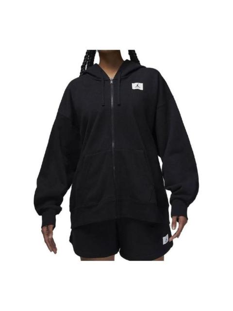 (WMNS) Air Jordan Flight Full Zip Hoody 'Black' DV1394-010