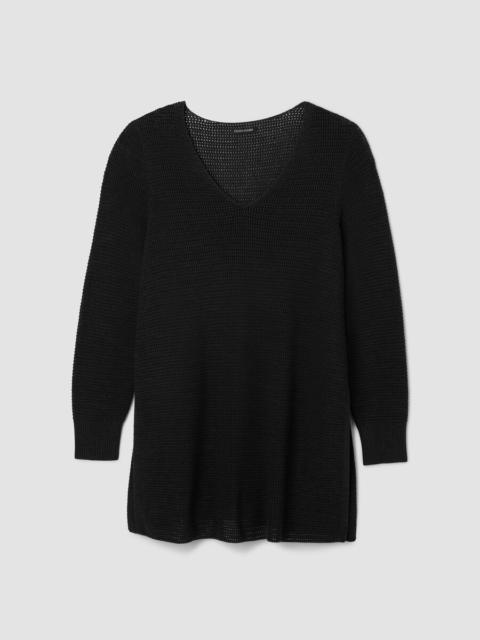 Peruvian Cotton Blend V-Neck Long Top