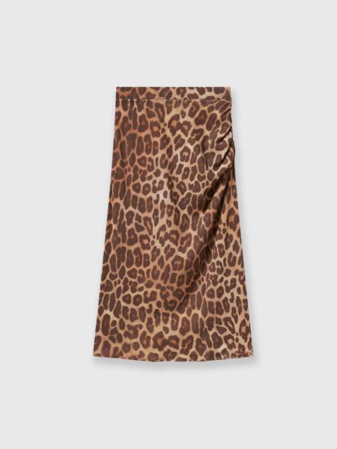 Leopard Mid-Rise Midi Skirt
